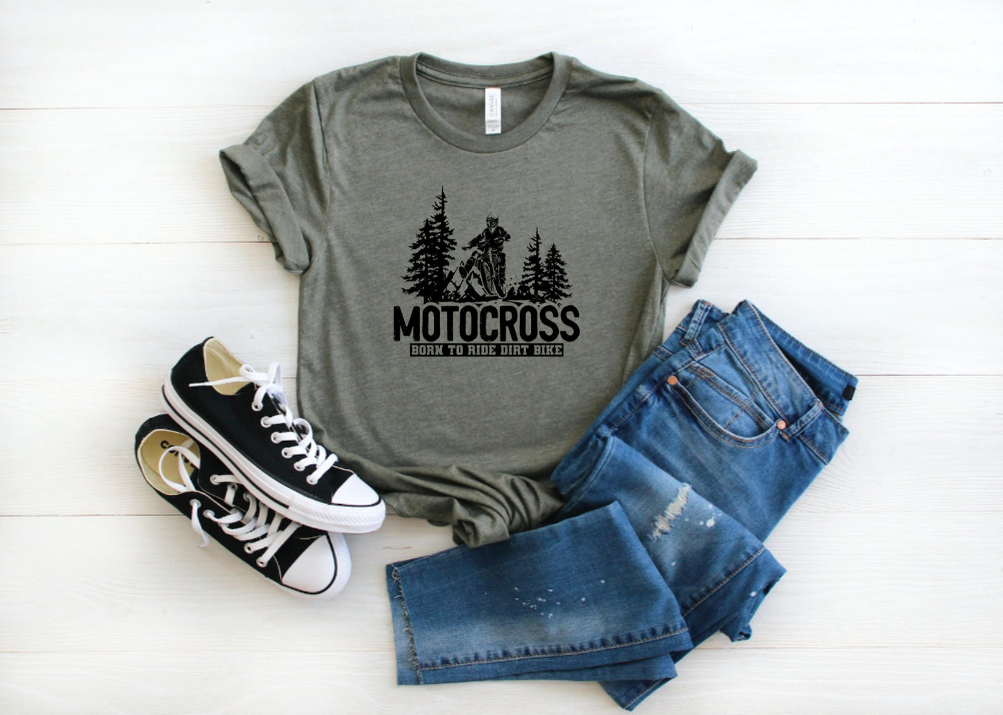 Motocross Born to Ride Dirt Bike Graphic Tee