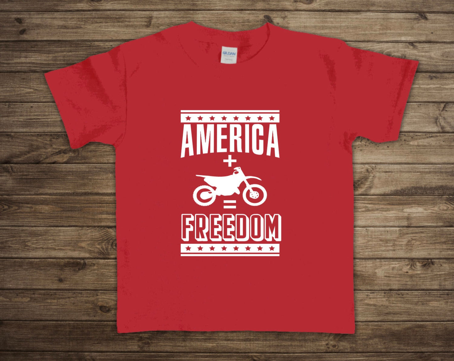 America + Dirt Bikes = Freedom Youth/Toddler Shirt