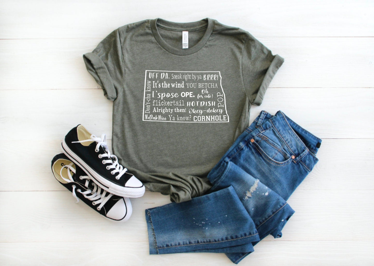 North Dakota Phrases Unisex Graphic Tee