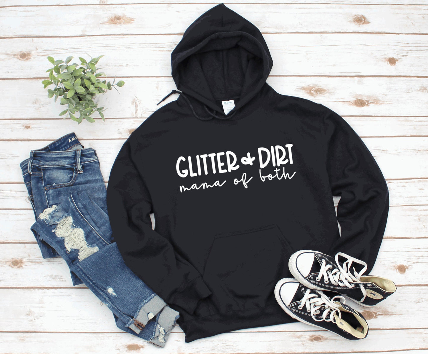 Glitter & Dirt Mama of Both Graphic Hoodie