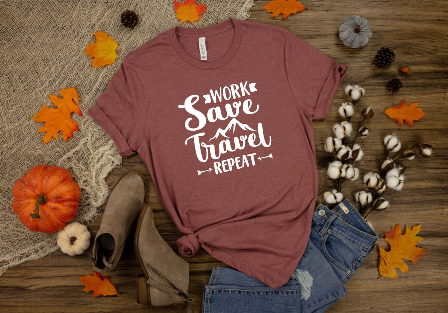 Work Save Travel Repeat Graphic Tee