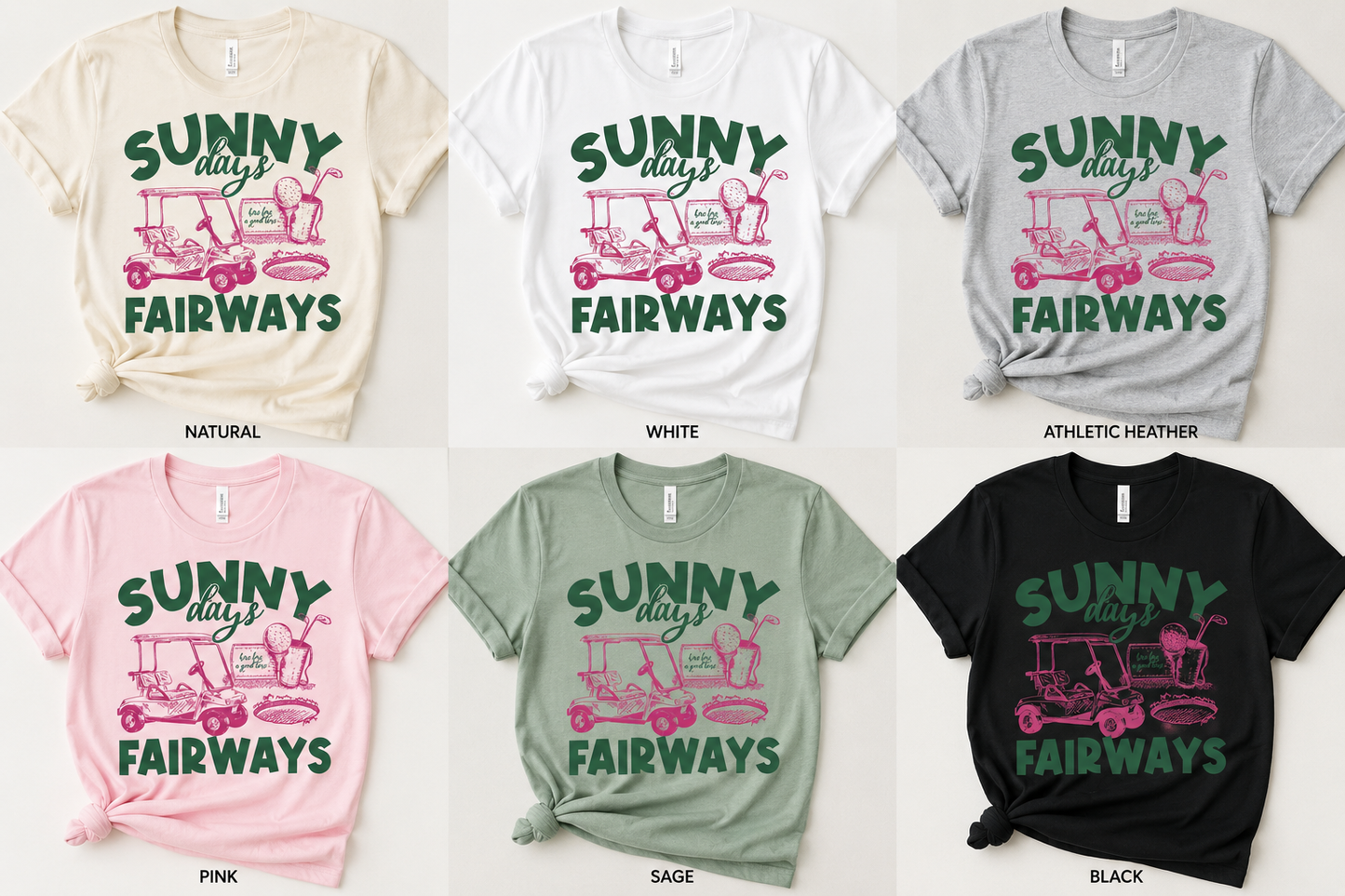 Sunny Days & Fairways Golf Graphic Tee