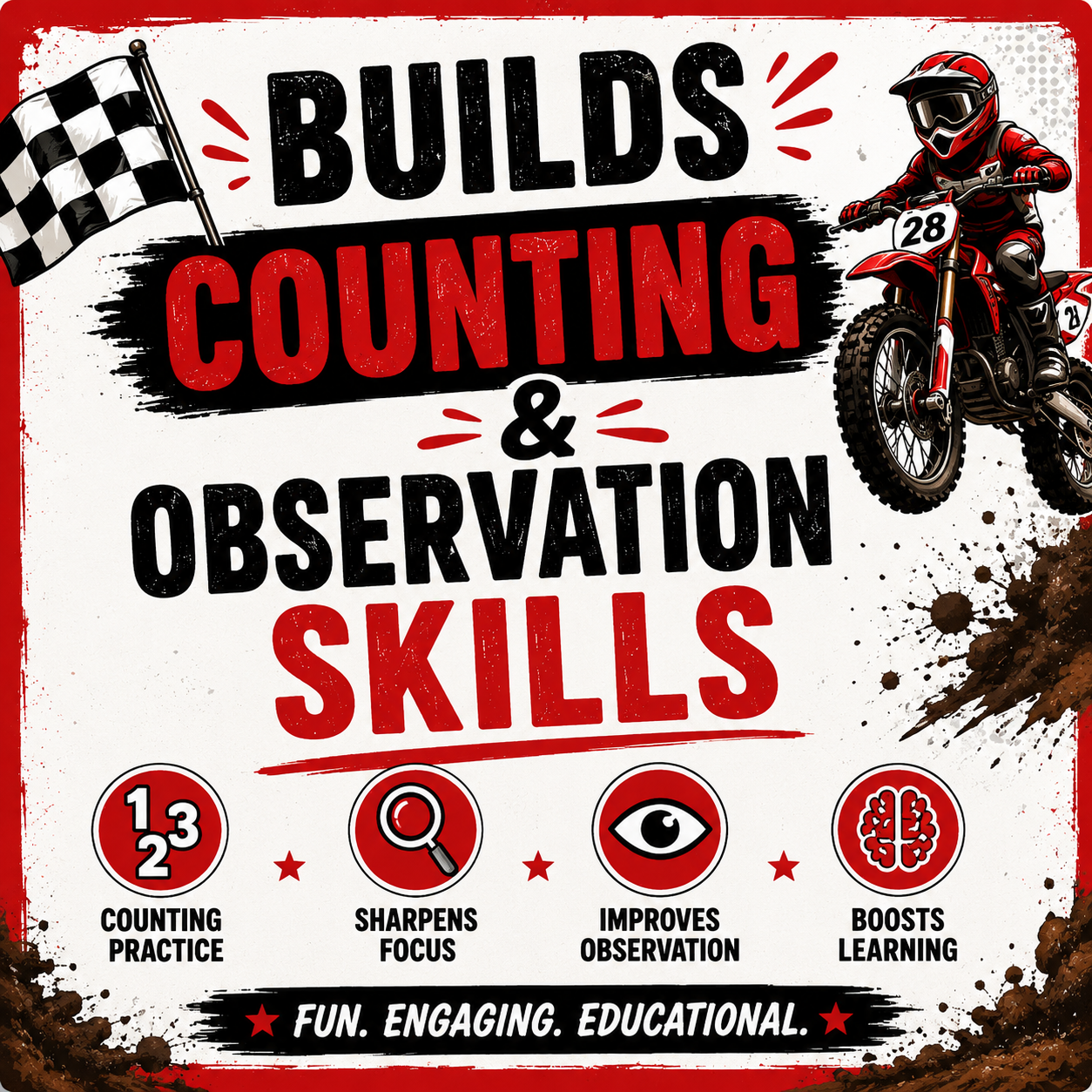 Motocross I Spy Printable Activity for Kids DIGITAL DOWNLOAD