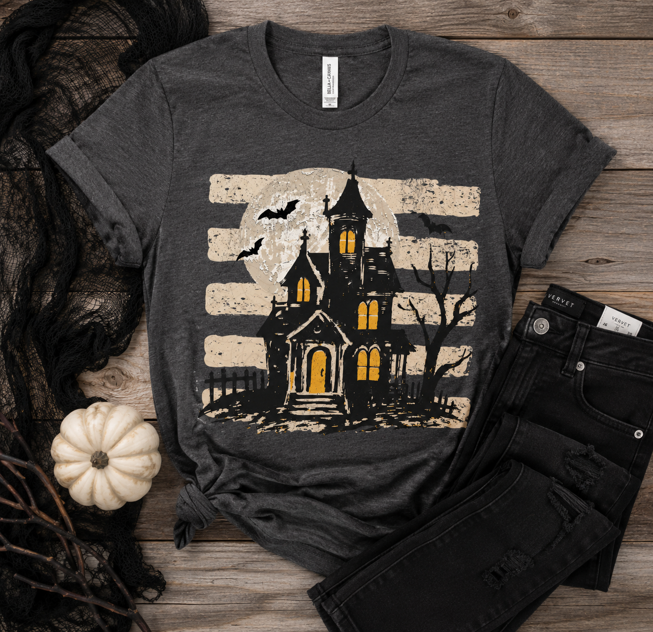 Haunted House Vintage Halloween Tee