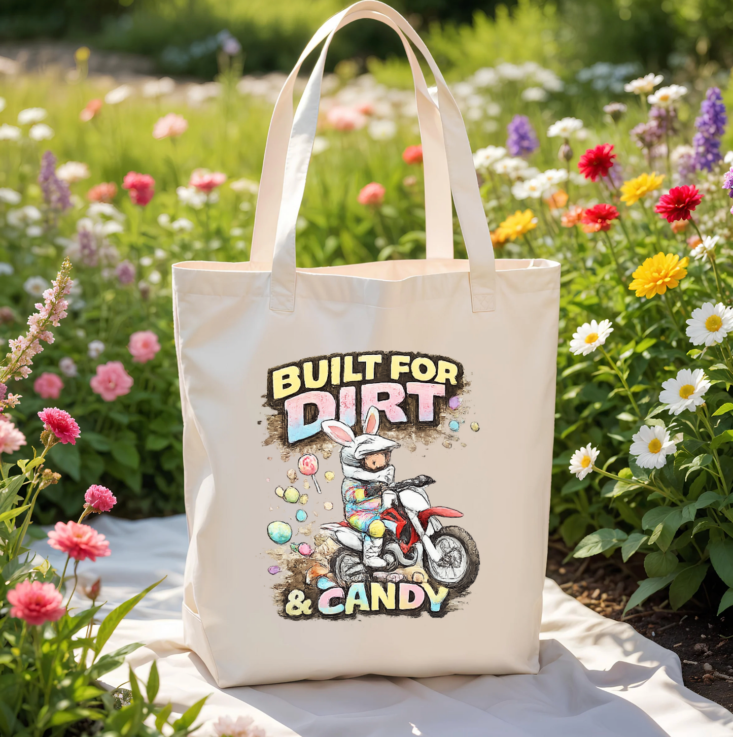 Built for Dirt & Candy Easter Tote Bag