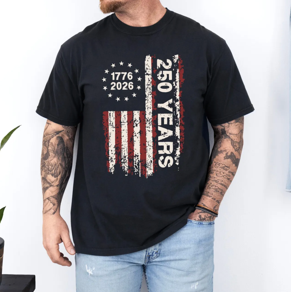 America 250 Years Patriotic Flag Shirt