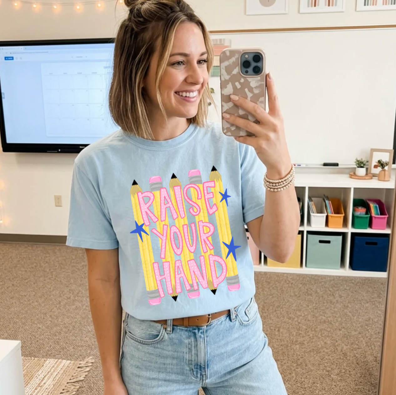 Raise Your Hand Teacher Graphic Tee