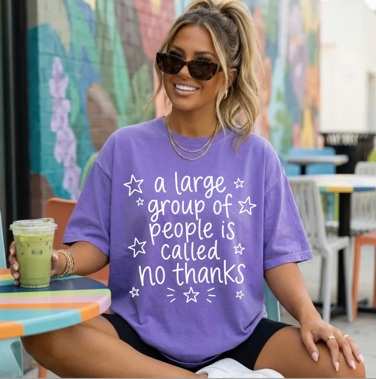 A Large Group of People Is Called "No Thanks" Graphic Tee