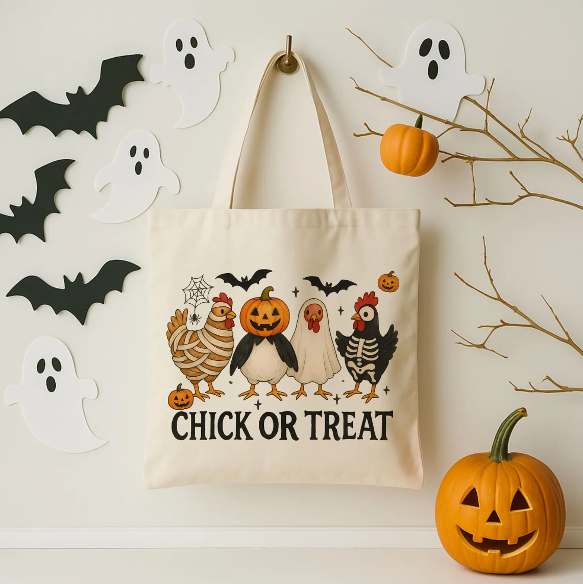 Chick or Treat Halloween Trick or Treat Bag