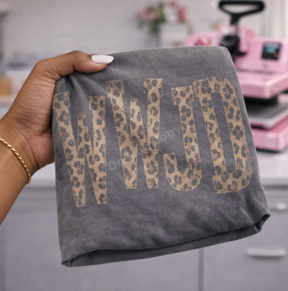 WWJD Leopard Print Graphic Tee