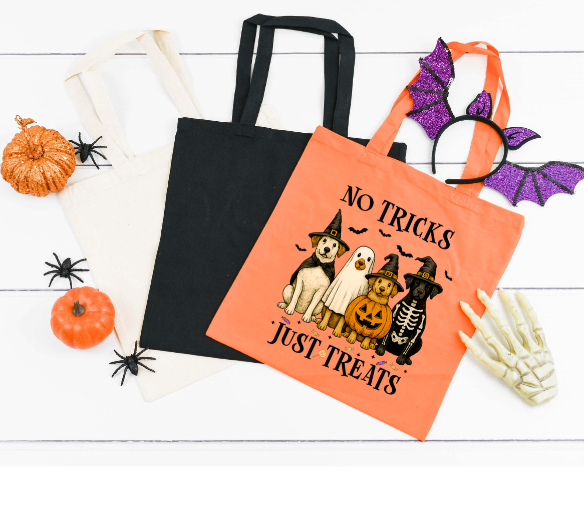 Dog No Tricks Just Treats Halloween Bag