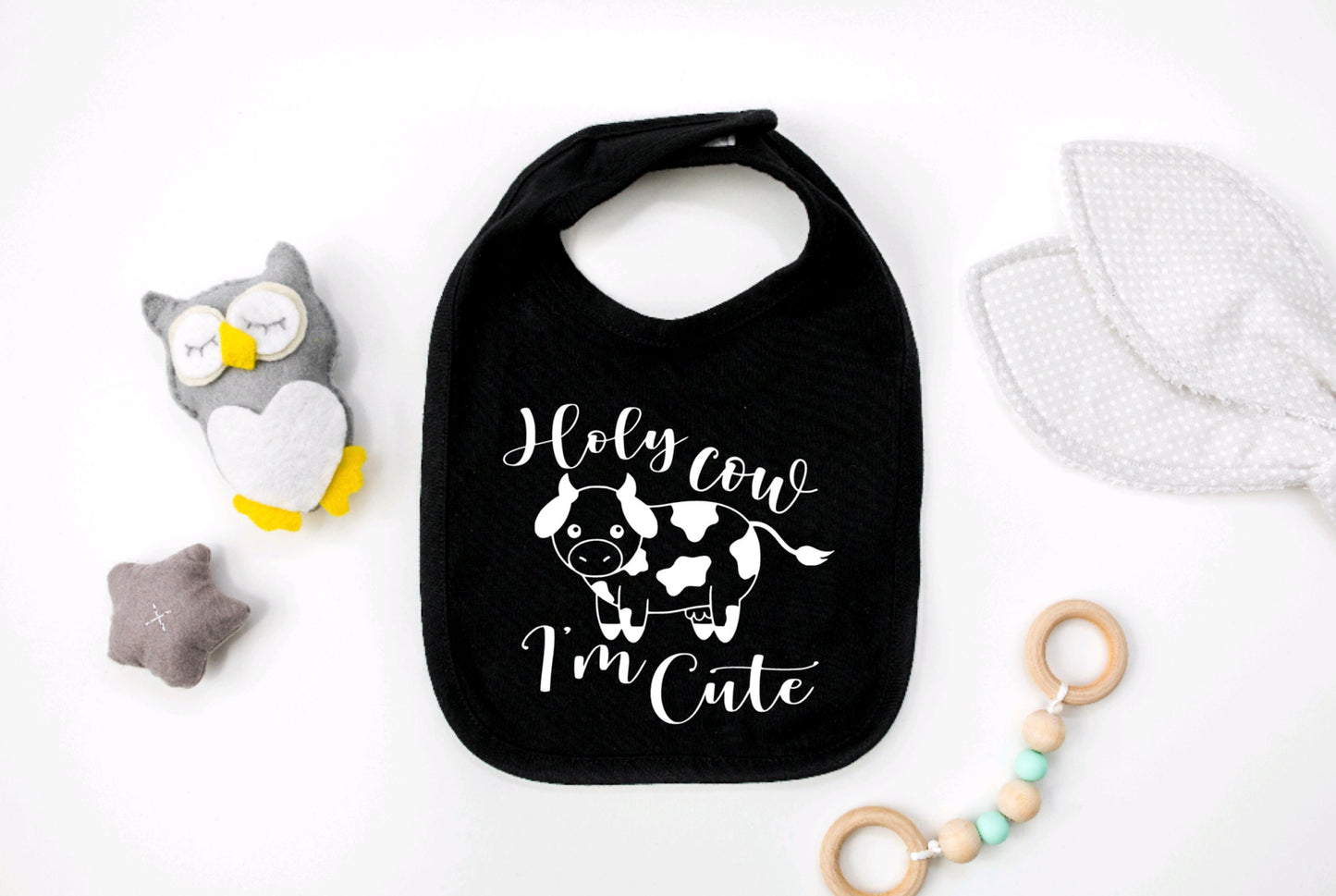 Holy Cow I'm Cute Baby Bib