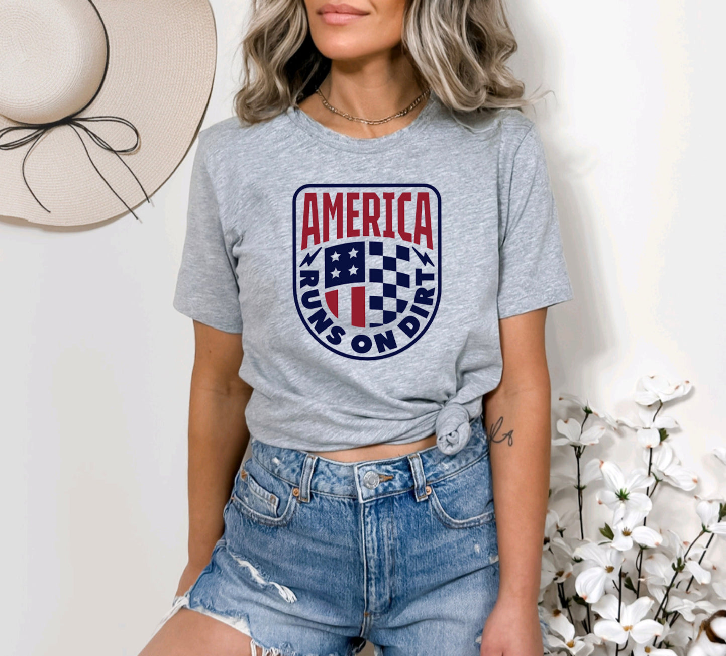 America Runs On Dirt Graphic Tee