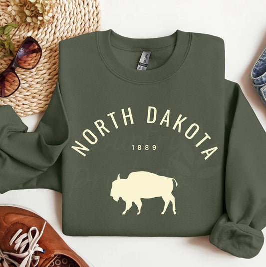 North Dakota Buffalo Unisex Graphic Crewneck