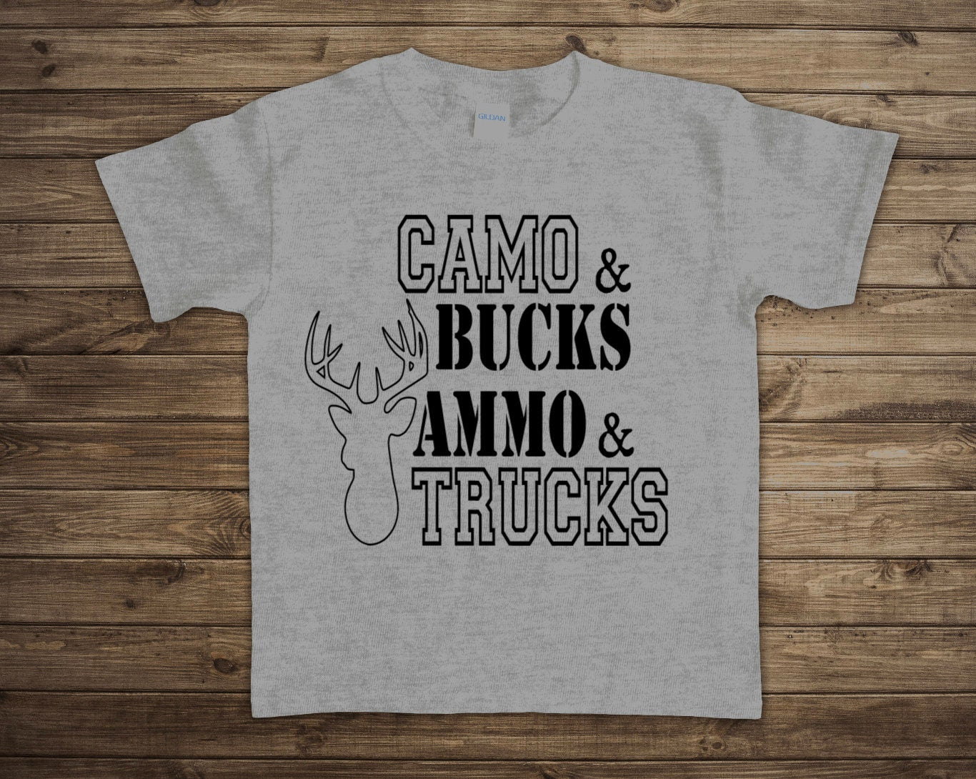 Camo Bucks Ammo & Trucks Toddler/Youth Graphic Tee