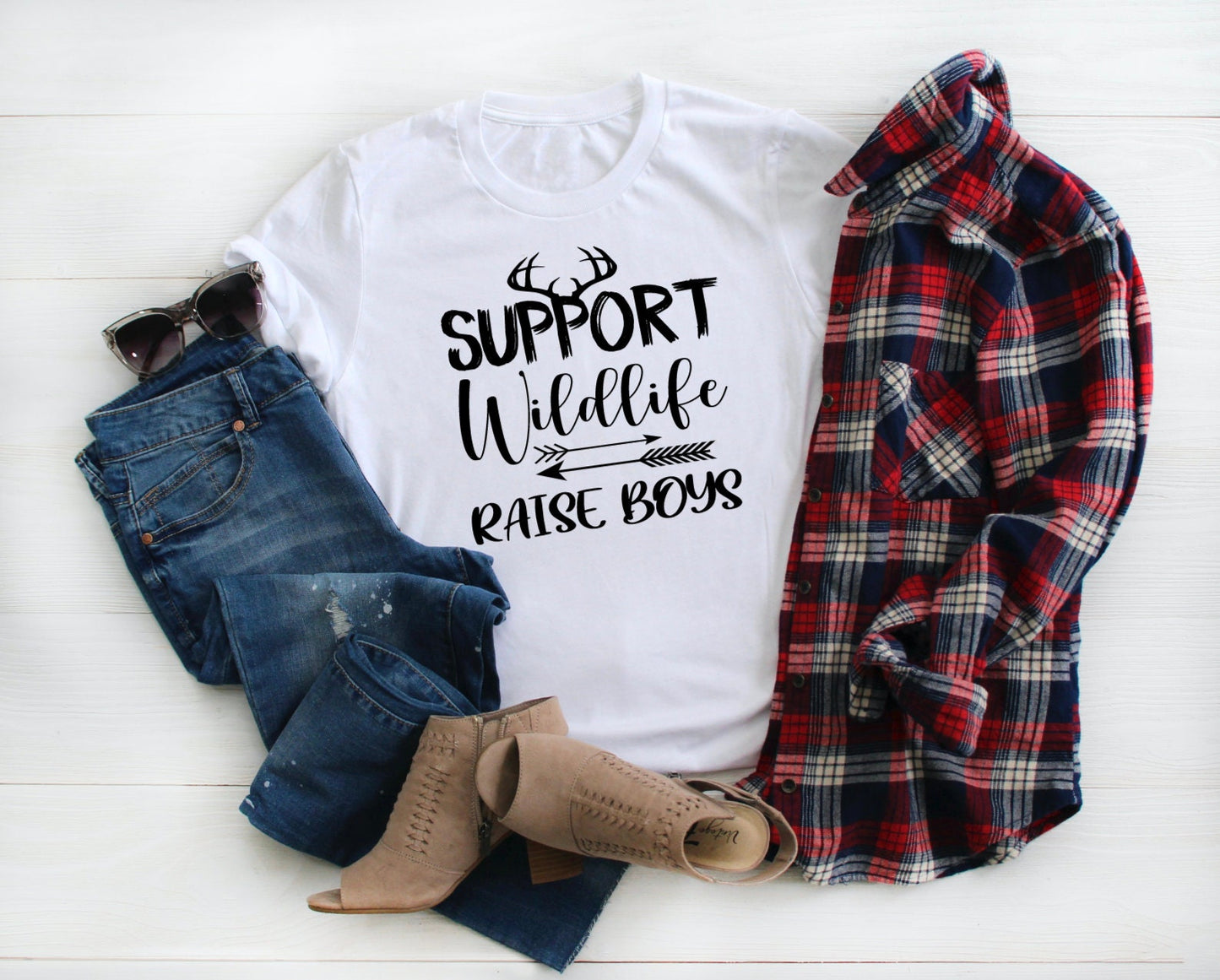 Support Wildlife Raise Boys Graphic Tee