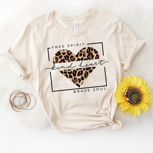 Free Spirit Kind Heart Brave Soul Graphic Tee