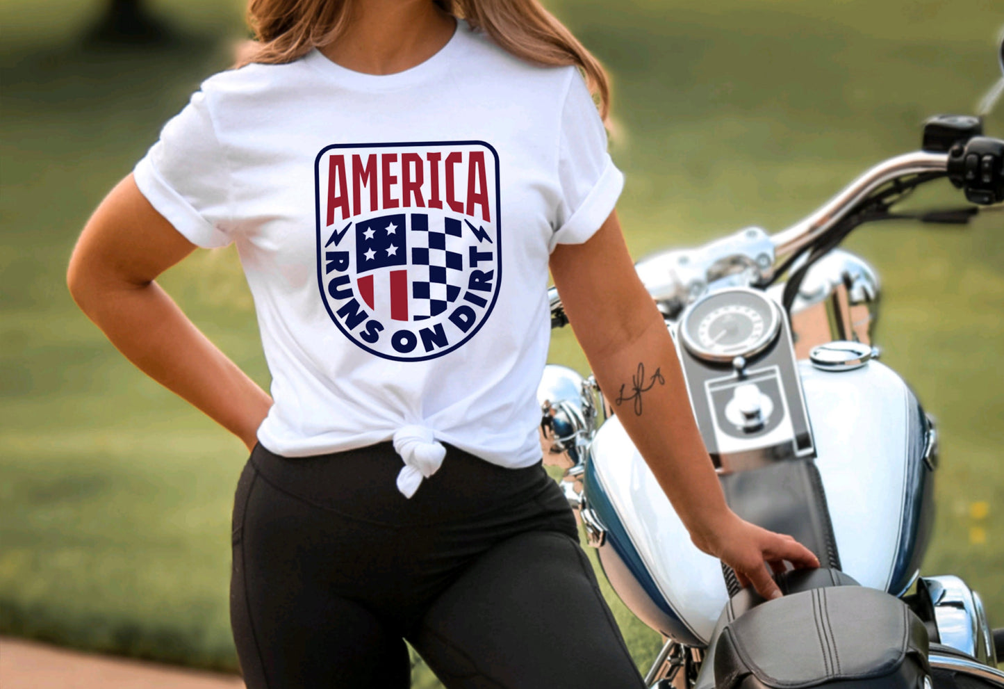 America Runs On Dirt Graphic Tee