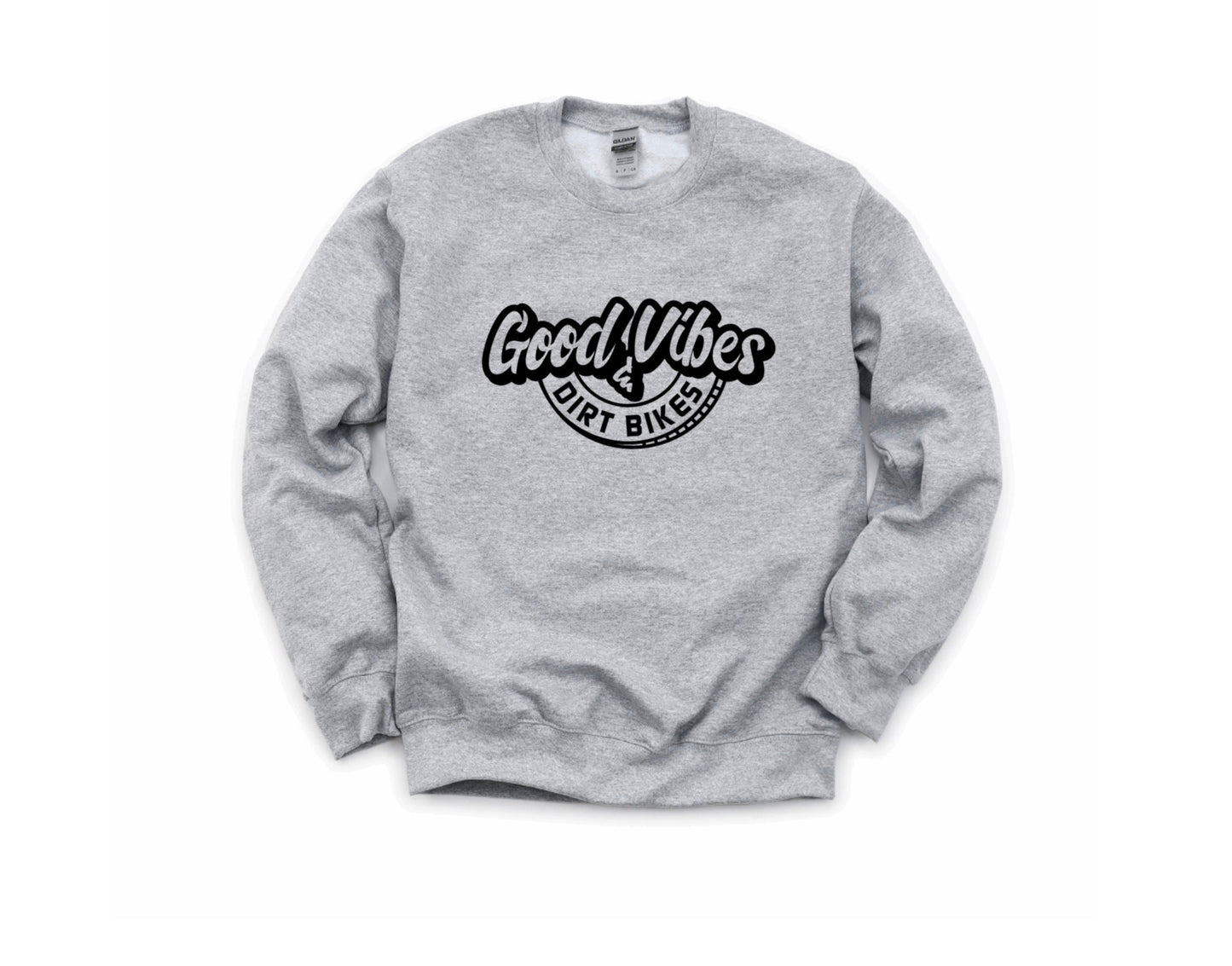 Good Vibes & Dirt Bikes Graphic Crewneck Sweater