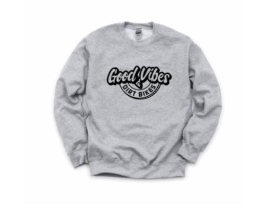 Good Vibes & Dirt Bikes Graphic Crewneck Sweater