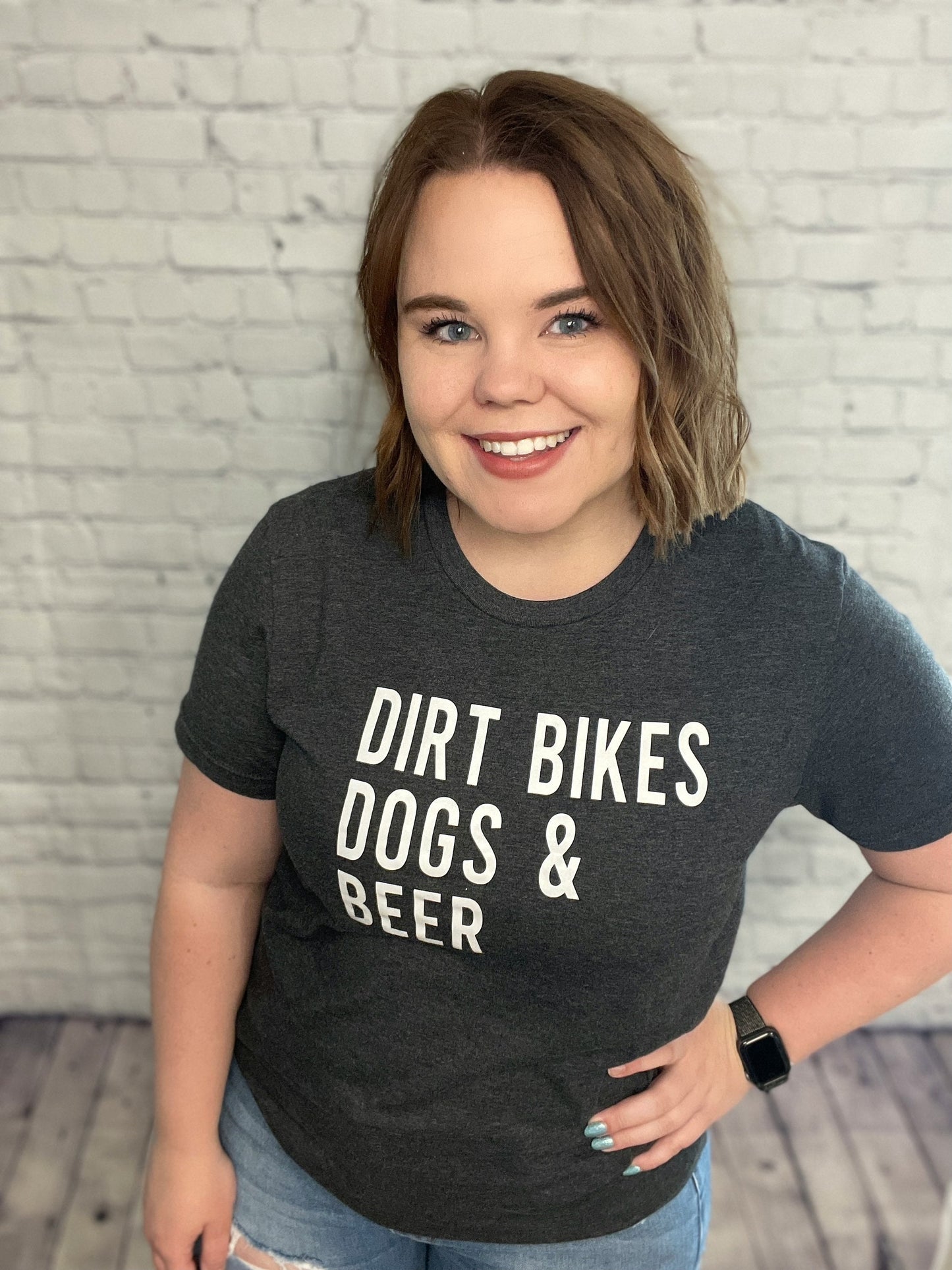Dirt Bikes Dogs & Beer Graphic Tee