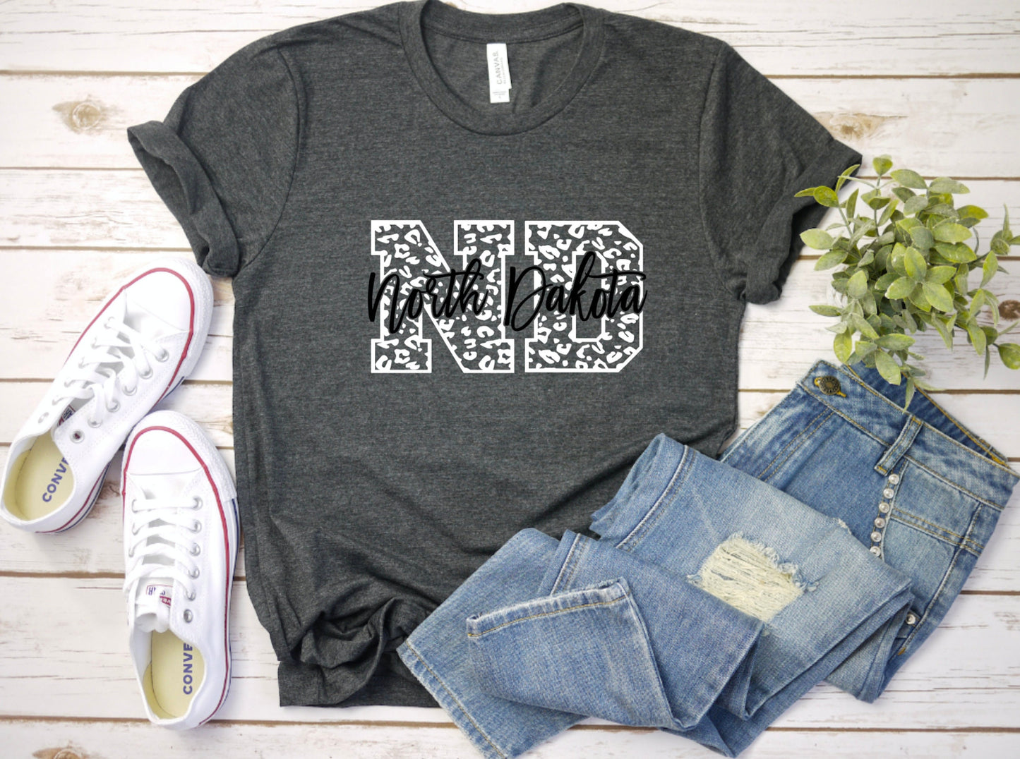 North Dakota Leopard Graphic Tee