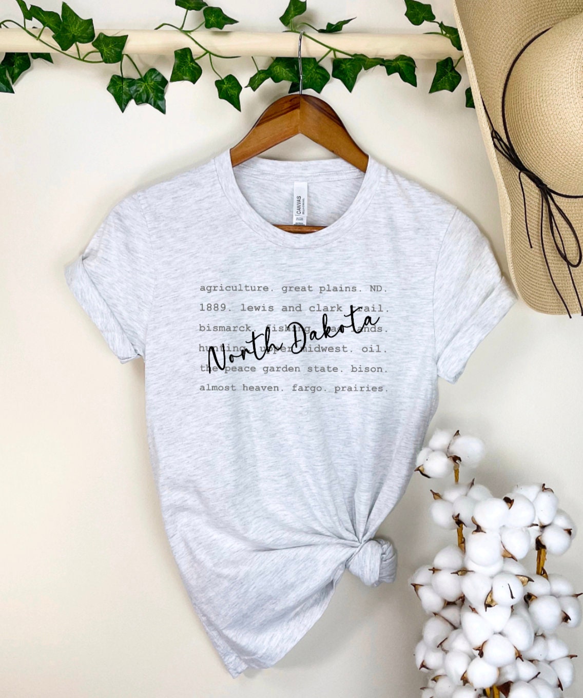 North Dakota State Words Graphic Tee