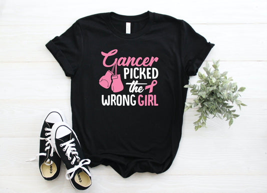 Cancer Picked The Wrong Girl Graphic Tee