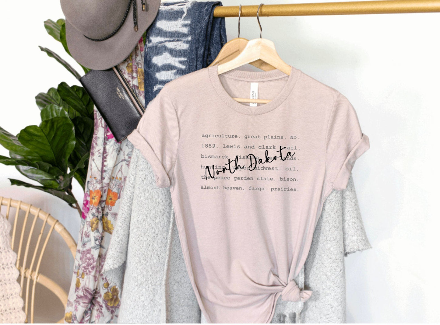 North Dakota State Words Graphic Tee