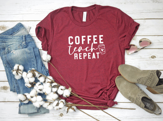 Coffee Teach Repeat Graphic Tee