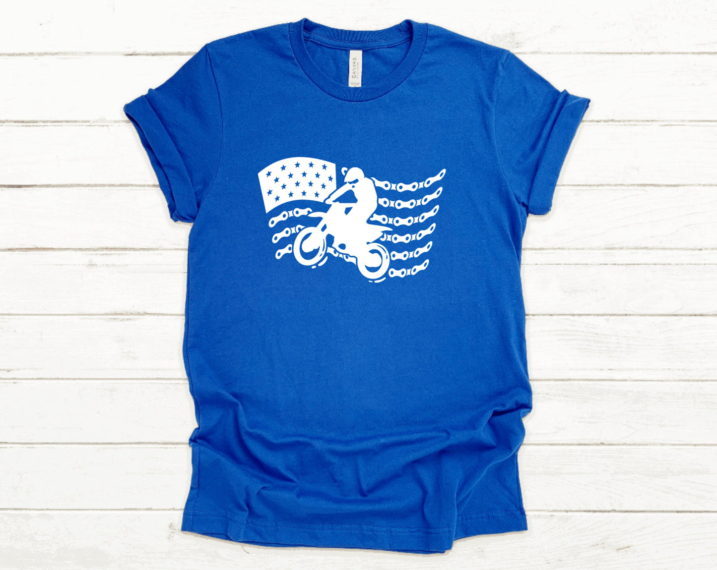 Dirt Bike Flag 4th of July Shirt