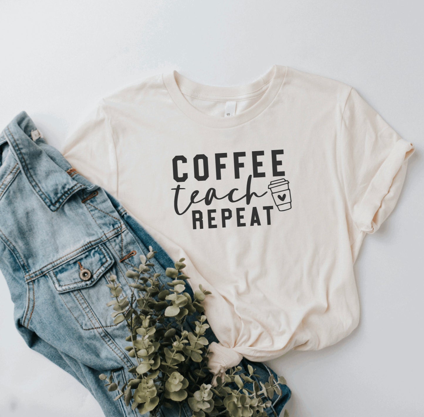 Coffee Teach Repeat Graphic Tee