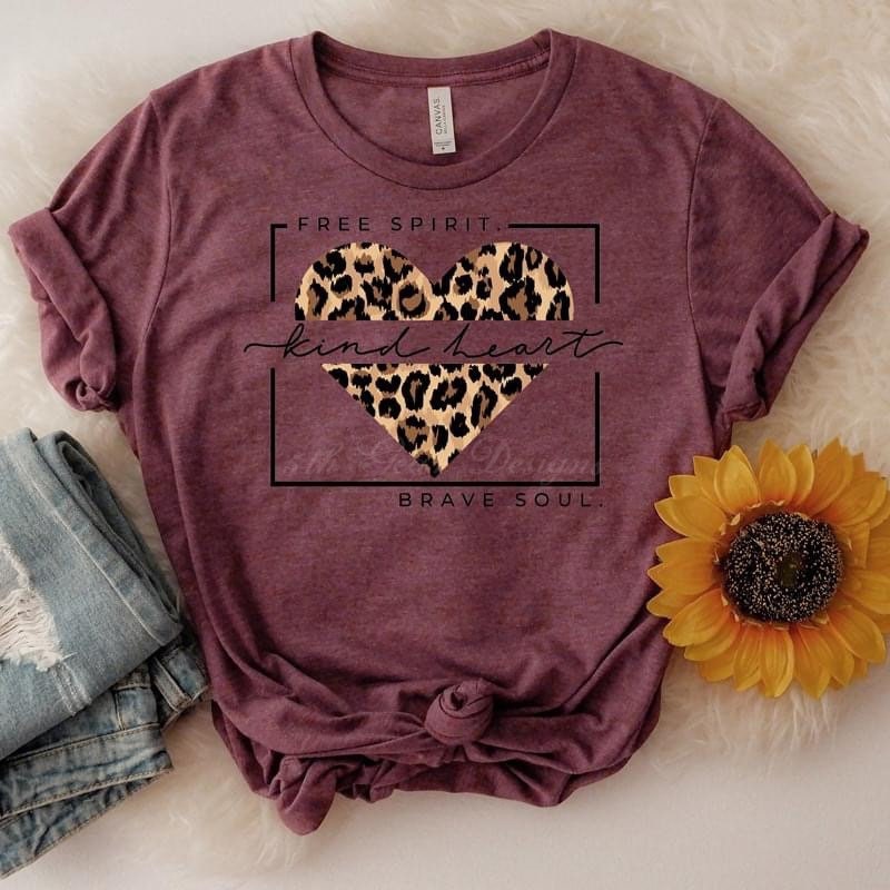 Free Spirit Kind Heart Brave Soul Graphic Tee
