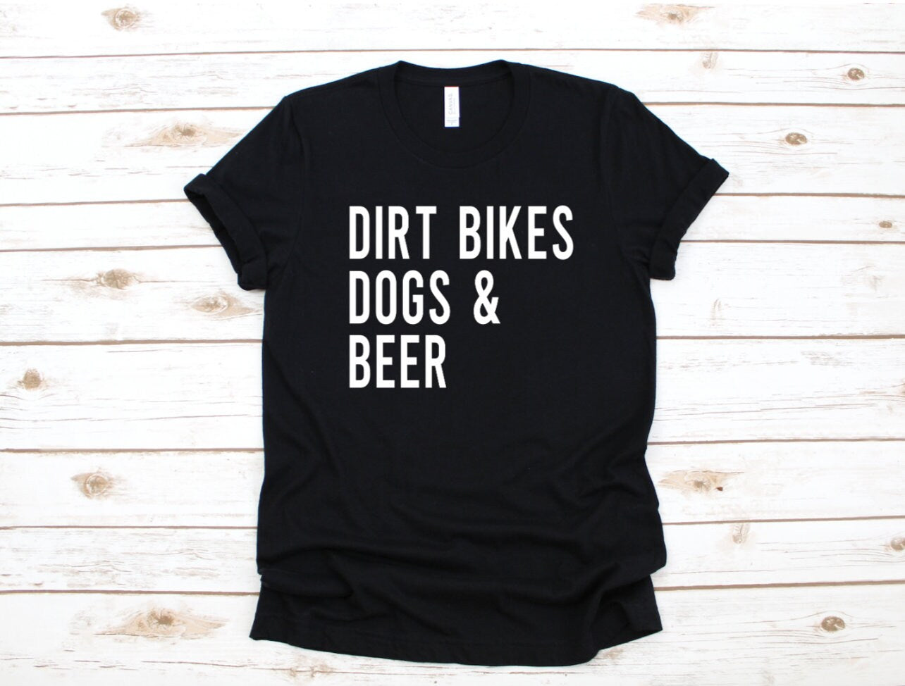 Dirt Bikes Dogs & Beer Graphic Tee