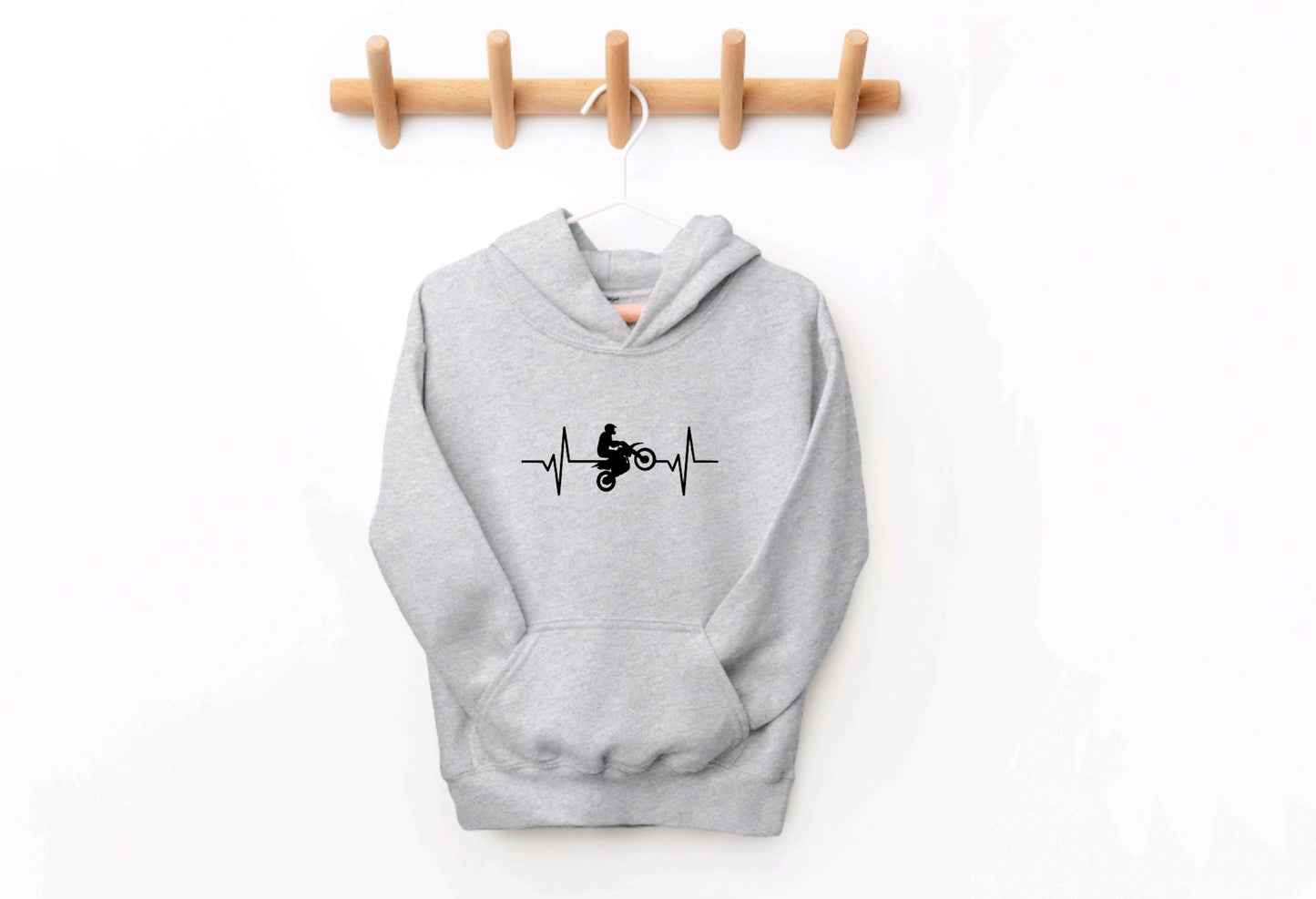 Dirt Bike Heart Beat Youth Hoodie