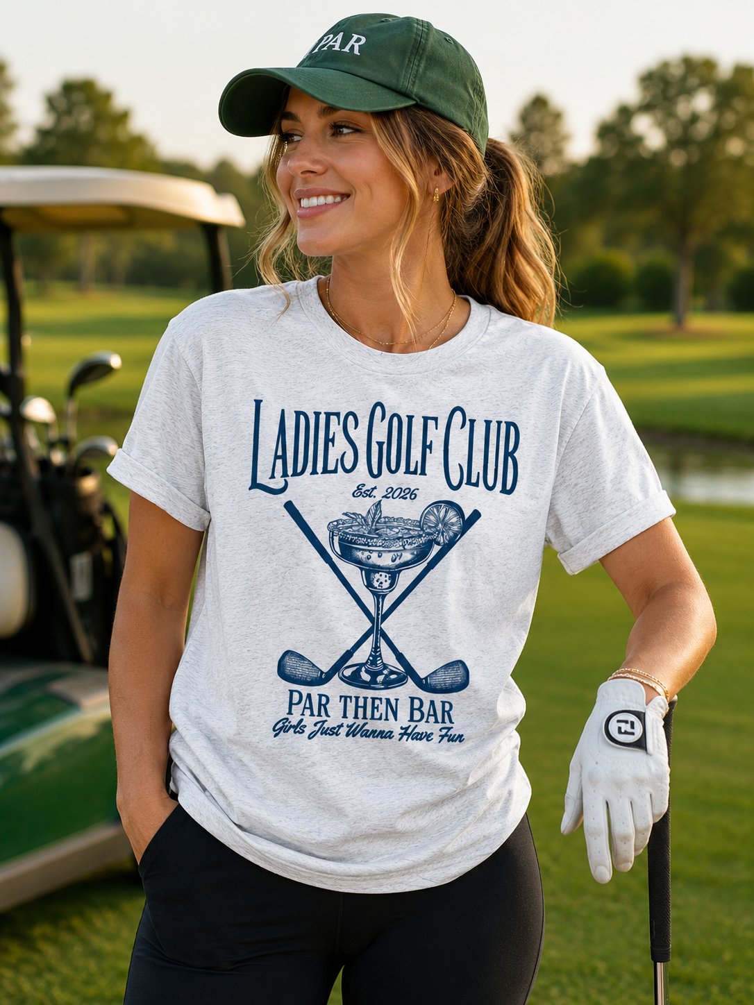 Ladies Golf Club Par Then Bar Graphic Tee