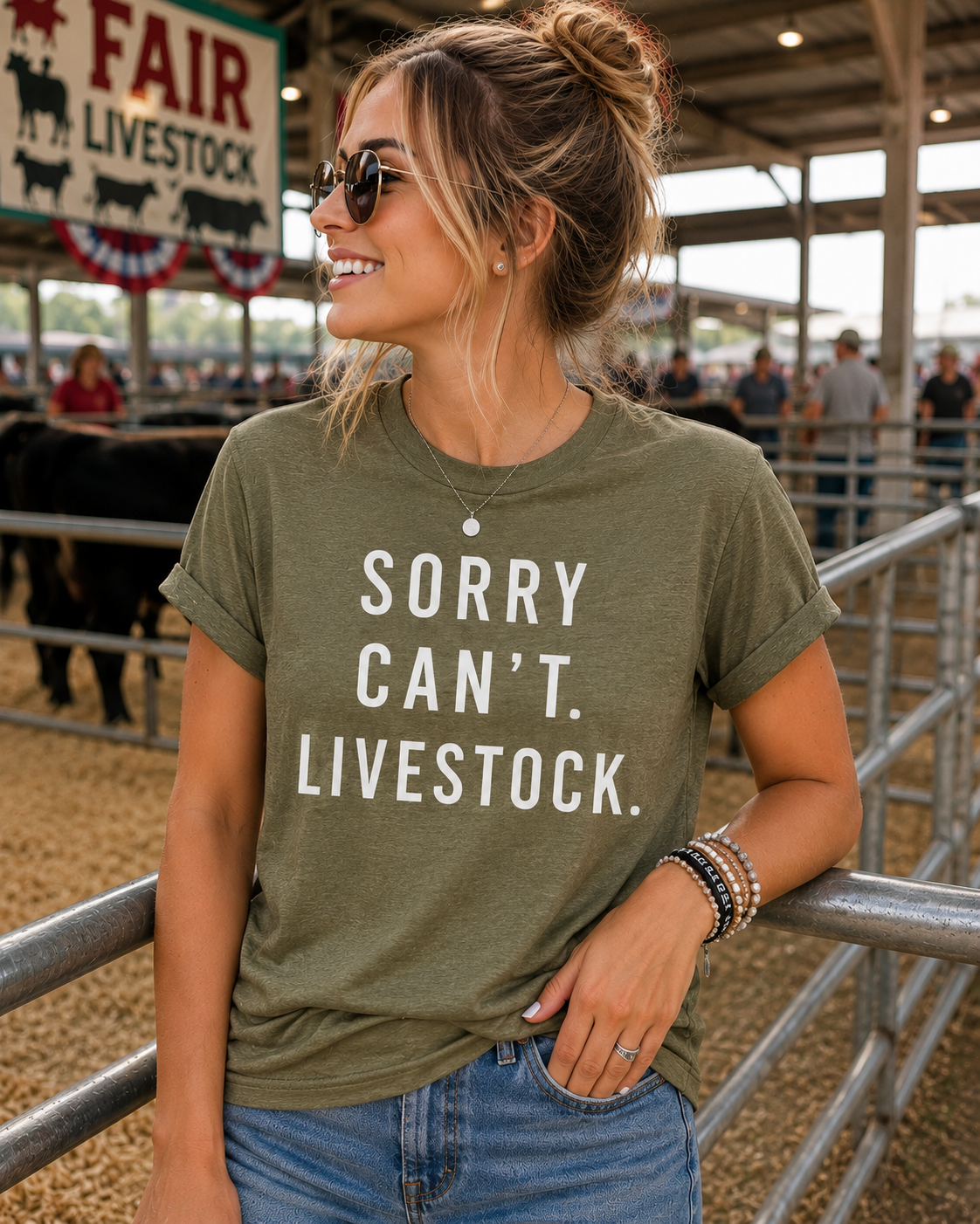 Sorry Can't. Livestock. Graphic Tee