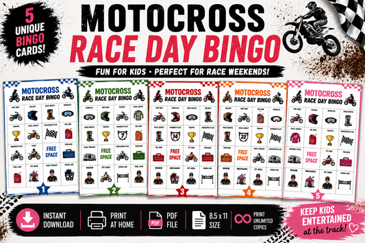 Motocross Race Day Bingo DIGITAL DOWNLOAD