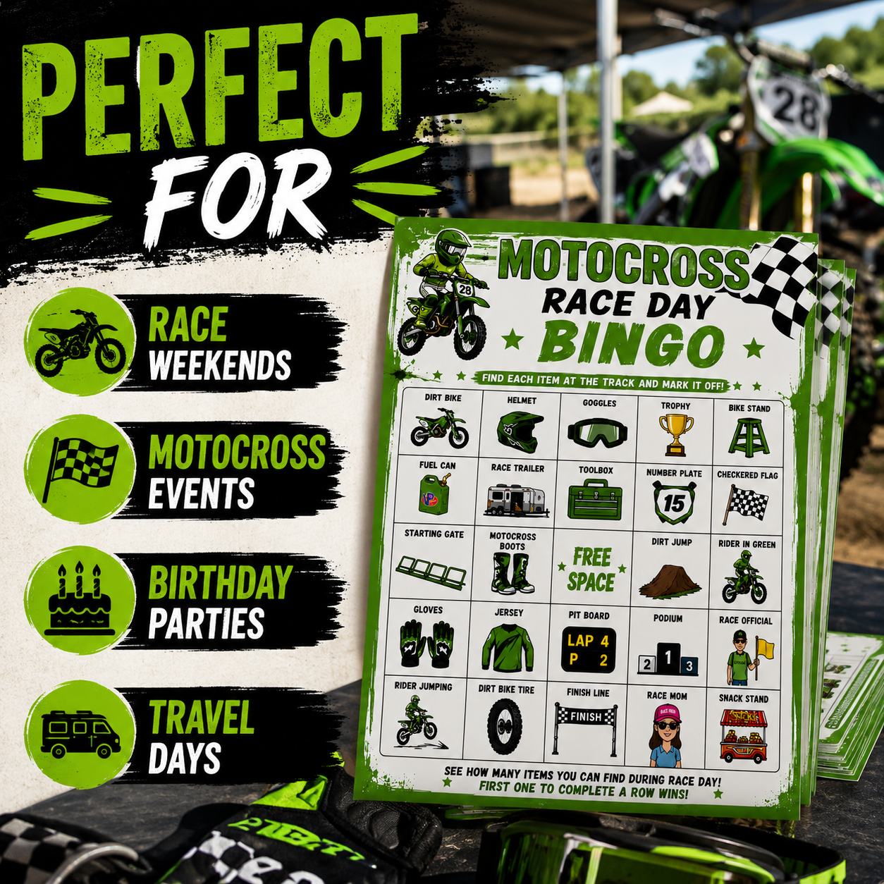 Motocross Race Day Bingo DIGITAL DOWNLOAD