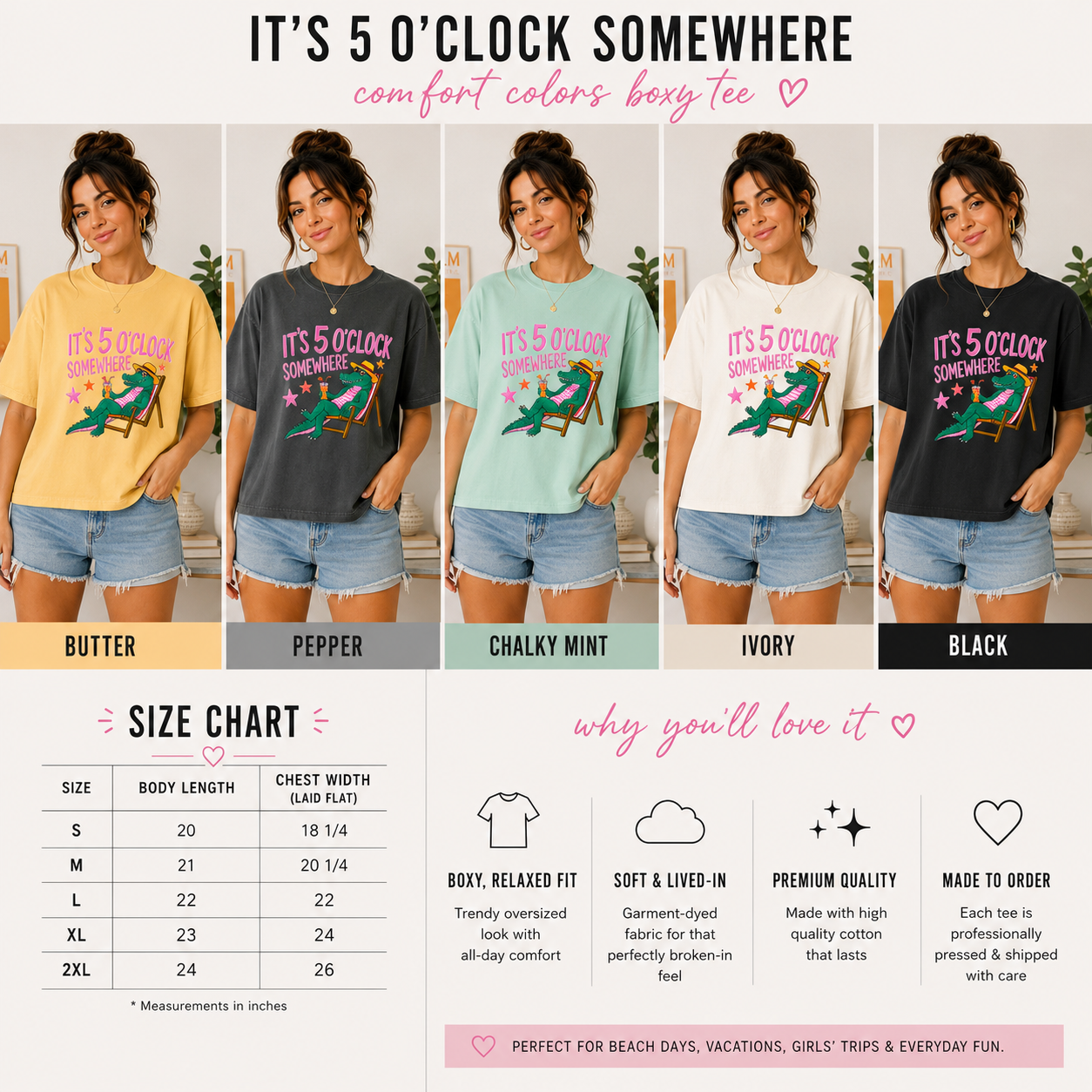 It’s 5 O’Clock Somewhere Boxy Tee