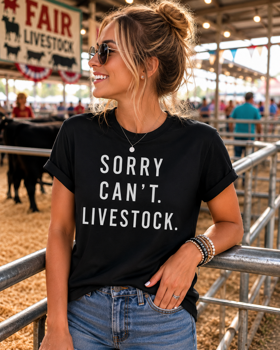 Sorry Can't. Livestock. Graphic Tee