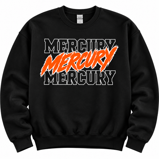 Mercury Basketball Triple Stack Adult Crewneck Sweatshirt