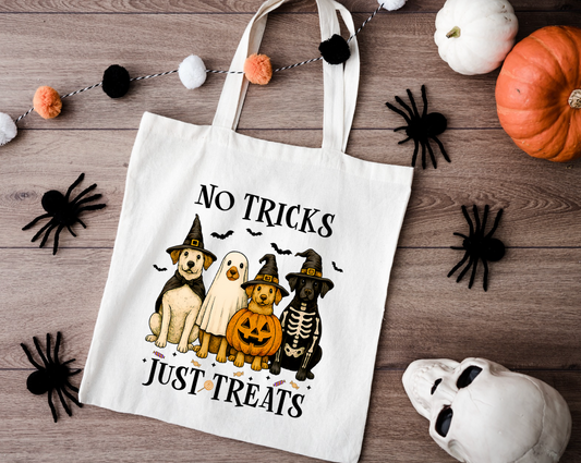 Dog No Tricks Just Treats Halloween Bag
