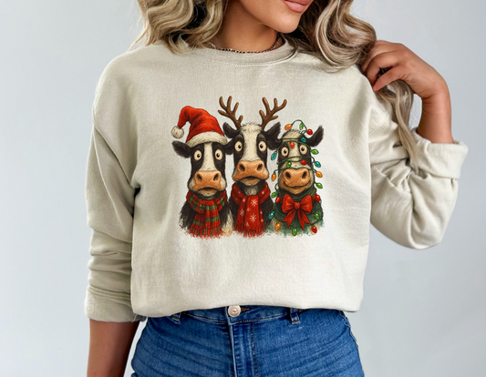 Christmas Cow Crewneck