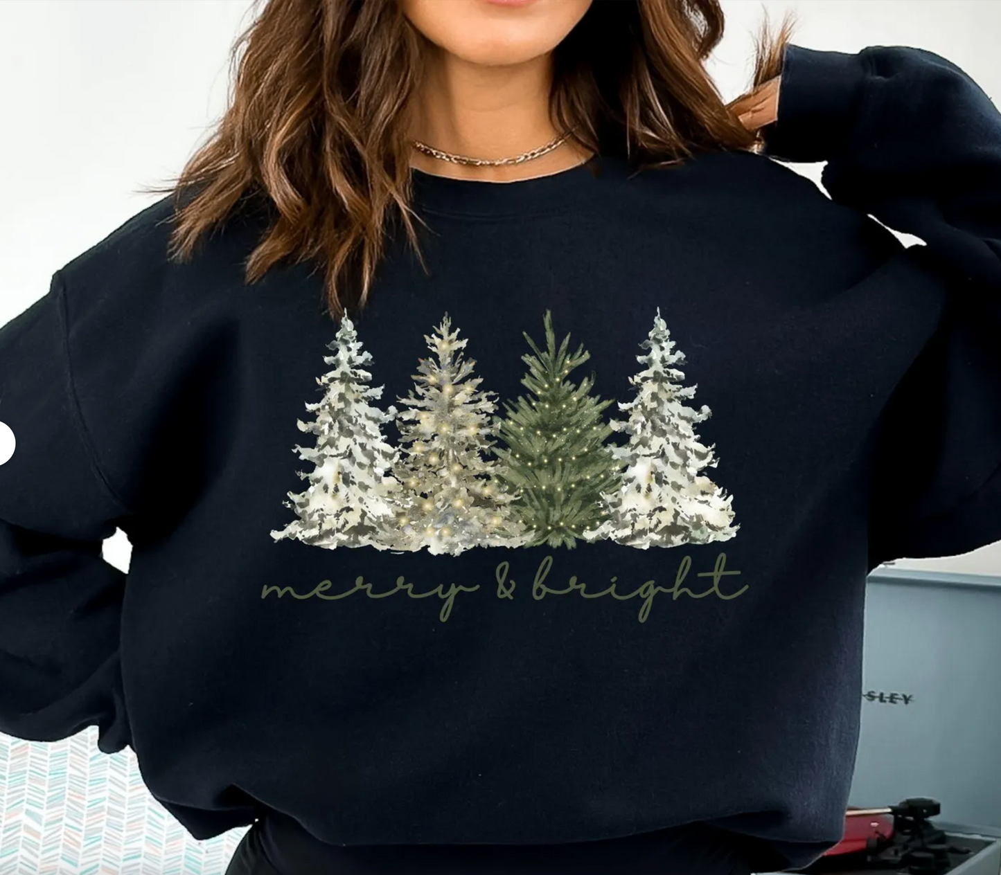 Merry & Bright Christmas Tree Crewneck