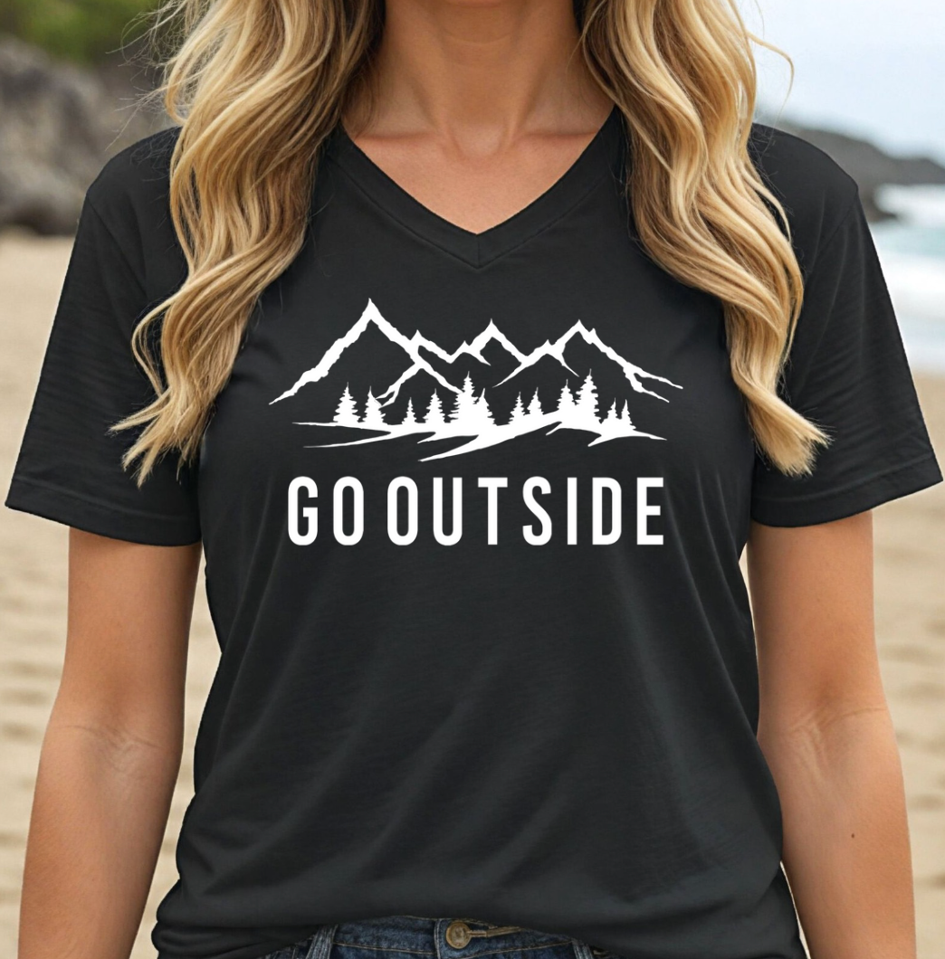 Go Outside V-Neck Tee