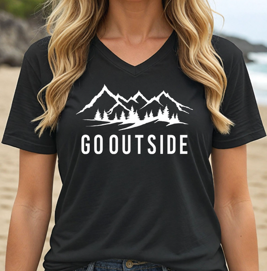 Go Outside V-Neck Tee