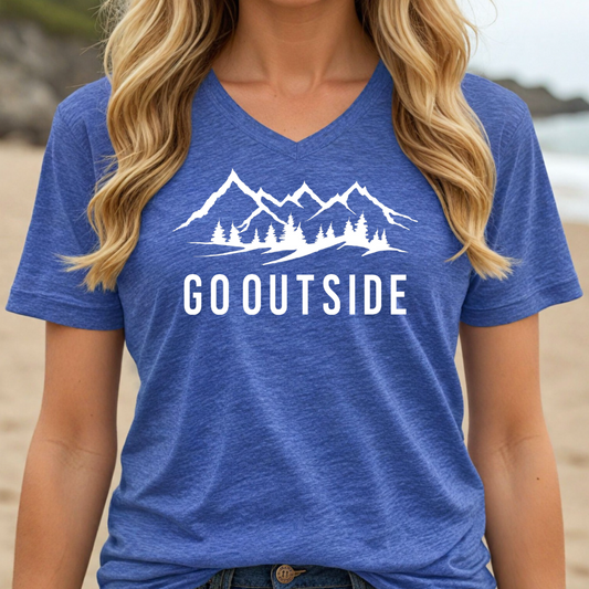 Go Outside V-Neck Tee