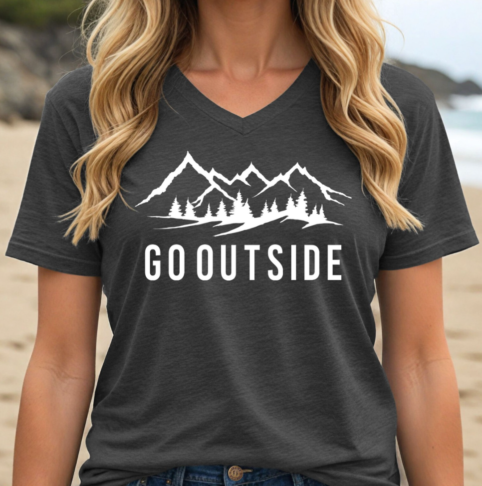 Go Outside V-Neck Tee