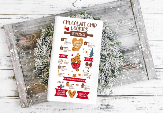 Chocolate Chip Cookies Recipe Tea Towel